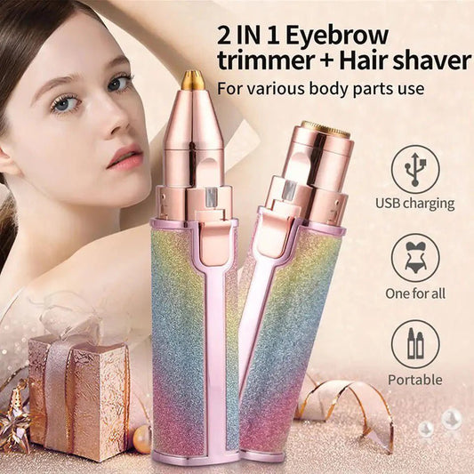 2-in-1 Flawless Eyebrow Trimmer USB Rechargeable