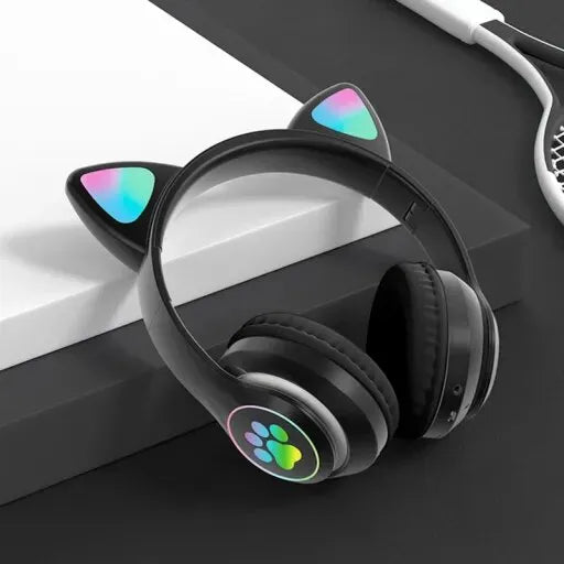New STN 28 Cat Ear Bluetooth 5.0 Stereo Headset with RGB Lighting