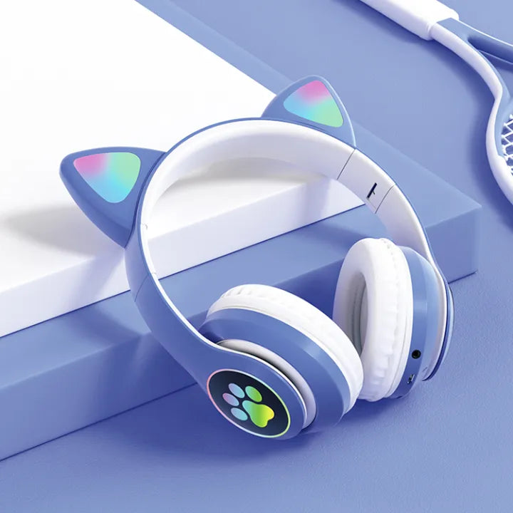 New STN 28 Cat Ear Bluetooth 5.0 Stereo Headset with RGB Lighting