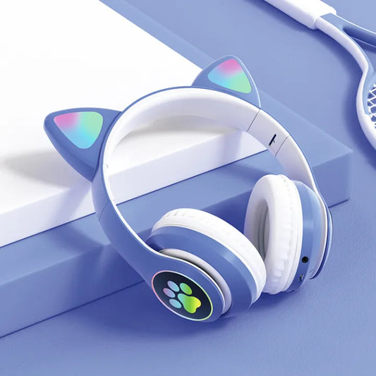 New STN 28 Cat Ear Bluetooth 5.0 Stereo Headset with RGB Lighting